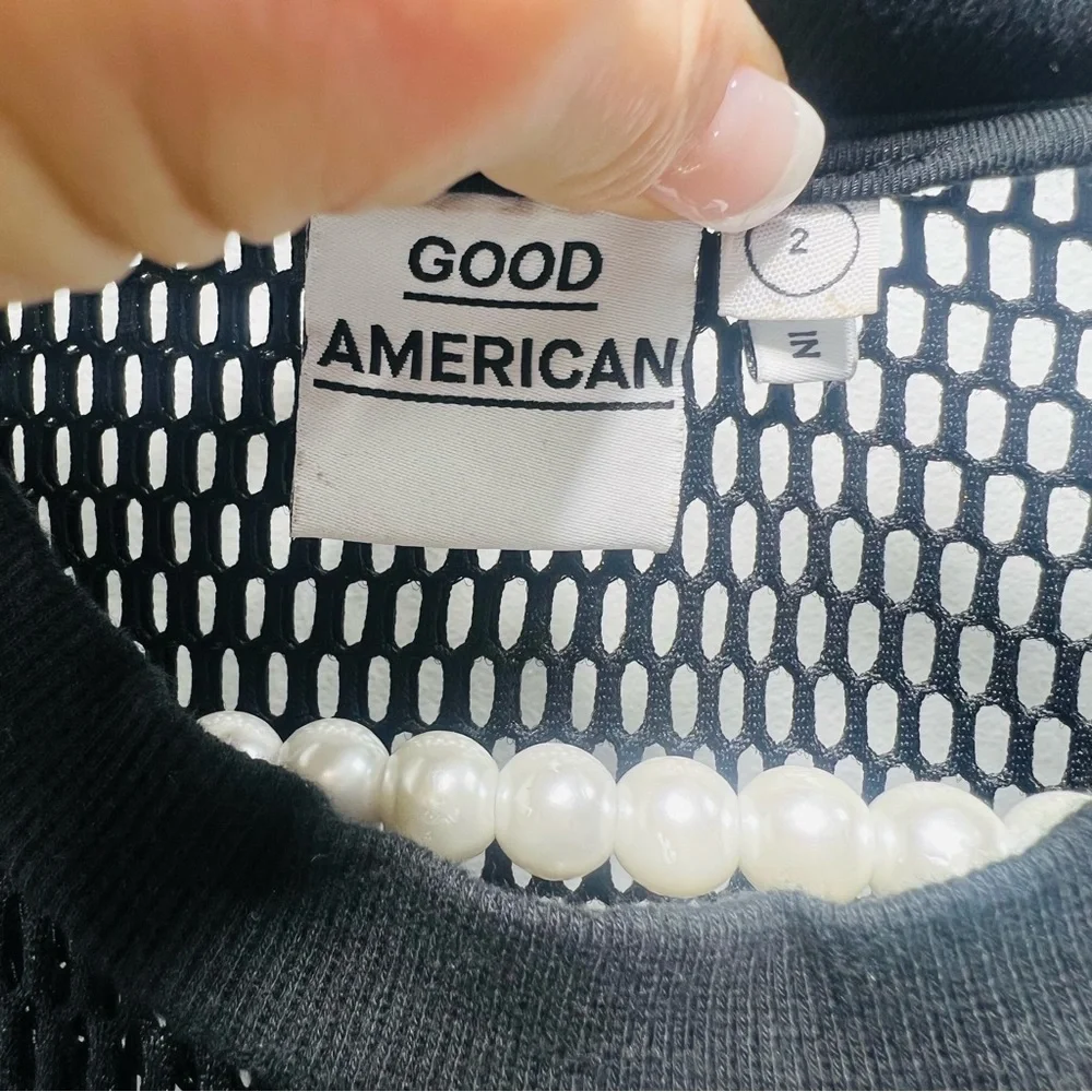 GOOD AMERICA Warrior Mesh Cover Up Workout Top Oversized Short Sleeve Medium